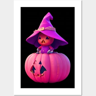 Halloween pink pumpkin Posters and Art